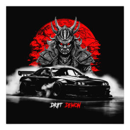 Drift Demon Samurai JDM Auto Drifting Phonk Foto Afdruk