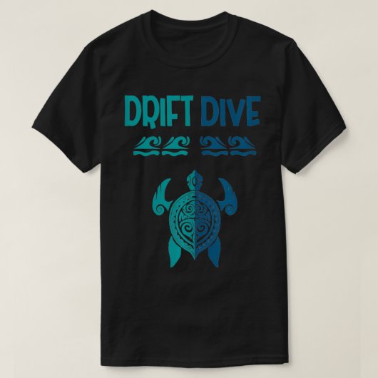 Drift duik Polynesische schildpad Grappig duiken T-shirt (Design voorkant)