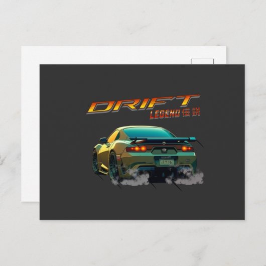 DRIFT LEGEND SUPRA MK4 - ANIME STIJL BRIEFKAART (Voorkant / Achterkant)