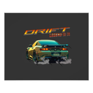DRIFT LEGEND SUPRA MK4 - ANIME STIJL FOTO AFDRUK