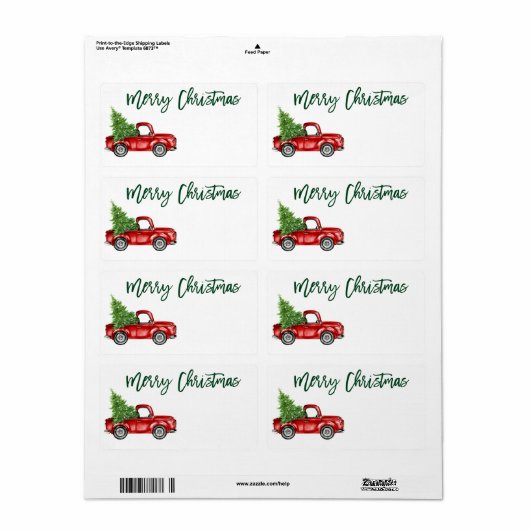 drift met kerstcadeautjes voor penseelscript etiket (Full Sheet)