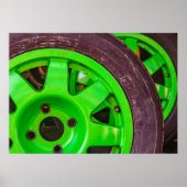 Drift race auto wielen bij dozen poster (Voorkant)