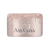 Drift Roos Gold Blush Glitter Name Monogram Badmat (Voorkant)