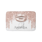 Drift Roos Gold Blush Glitter Name Monogram White Badmat (Voorkant)