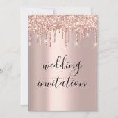 Drift Roos Gold Wedding Bridal Glitter Elegant Kaart (Voorkant)