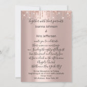 Drift Roos Gold Wedding Bridal Glitter Elegant Kaart (Achterkant)