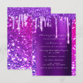 Drift Roze Paars Vrijgezellenfeest Sweet 16th Kaart (Voorkant / Achterkant)