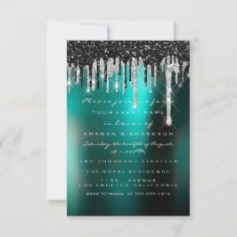 Drift Silver Black Grey Bridal Woodland Wedding Kaart