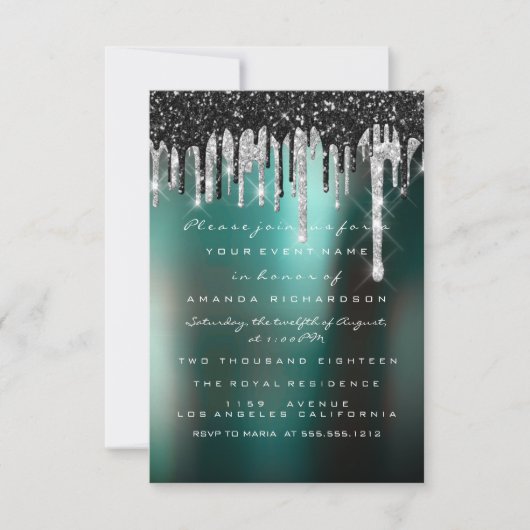 Drift Silver Black Grey Bridal Woodland Wedding Kaart (Voorkant)