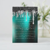 Drift Silver Black Grey Bridal Woodland Wedding Kaart (Staand voorkant)
