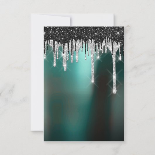 Drift Silver Black Grey Bridal Woodland Wedding Kaart (Achterkant)