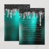 Drift Silver Black Grey Bridal Woodland Wedding Kaart (Voorkant / Achterkant)