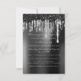Drift Silver Black Sepia Bridal Woodland Wedding Kaart