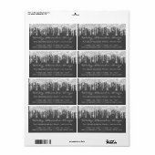 Drift Silver Confetti Bridal Sweet 16th Grey Kraft Etiket (Full Sheet)