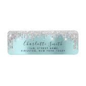 Drift Silver Grey Royal Blue RSVP Bridal Etiket (Voorkant)