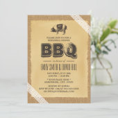  drift voor Burlap en Lace BBQ voor repetitie Kaart (Staand voorkant)