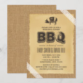  drift voor Burlap en Lace BBQ voor repetitie Kaart (Voorkant / Achterkant)