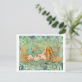Drift vreedzame zeemeermin print van Renee Briefkaart (Staand voorkant)