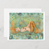 Drift vreedzame zeemeermin print van Renee Briefkaart (Voorkant / Achterkant)