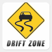 Drift Zone-teken Vierkante Sticker (Voorkant)