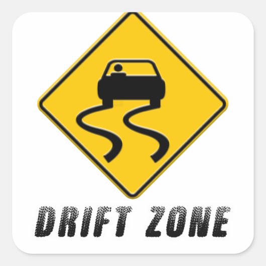 Drift Zone-teken Vierkante Sticker (Voorkant)