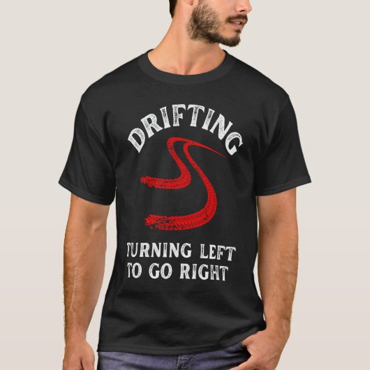 driftende bocht naar links verontruste raceauto ma t-shirt (Voorkant)