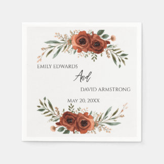 Driftige Terracotta Bloem Boho Bruiloft Servetten