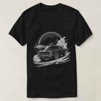 Drifting auto met rooksporen t-shirt