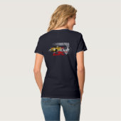 Drifting | Dames V-hals T-shirt (Achterkant volledig)