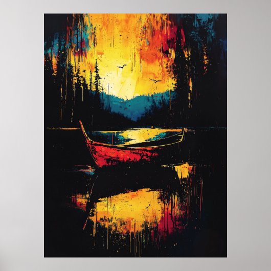 Drifting into Fire - Expressionistische Abstracte Poster (Voorkant)