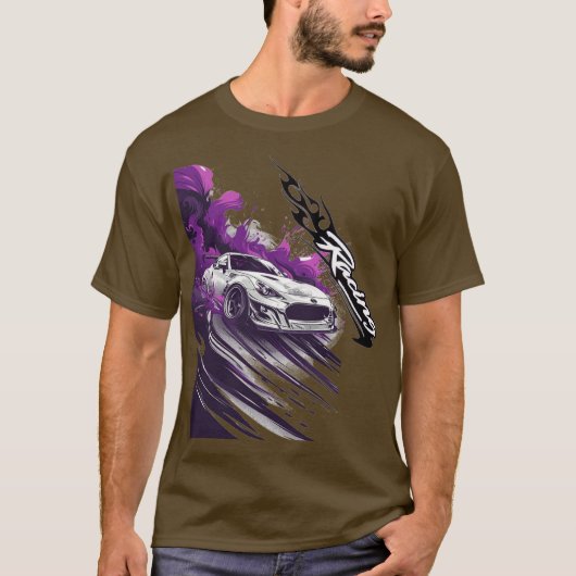 Drifting mannen T-shirts GTR auto tuning (Voorkant)