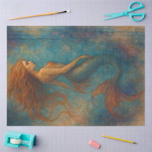 Drifting Siren – Flowing Tail Mermaid Fantasy Tissuepapier (Craft)