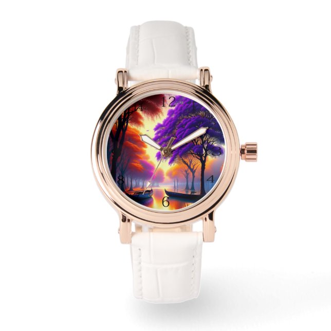 Drifting Tranquility: kano's onder Jacarandas Horloge (Voorkant)