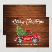  driftkerstboom met houtpenseel feestdagenkaart (Voorkant / Achterkant)