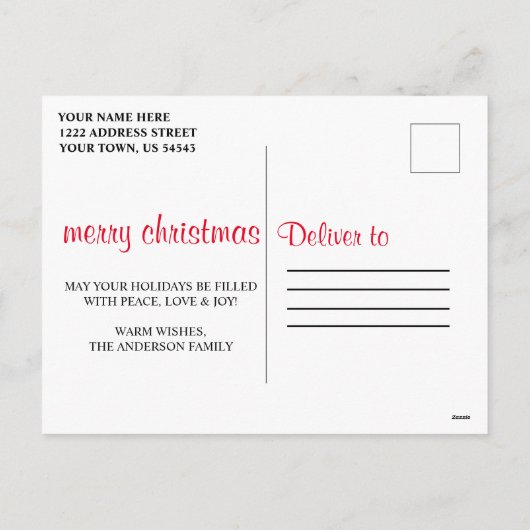  driftkerstboom met houtpenseel feestdagenkaart (Achterkant)