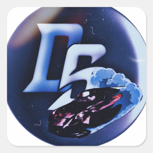 Driftstyle rook vierkante sticker (Voorkant)