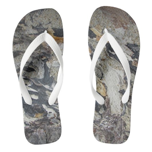 Driftwood Abstract Patroon Pacifische Oceaan Beach Teenslippers (Voetbed)