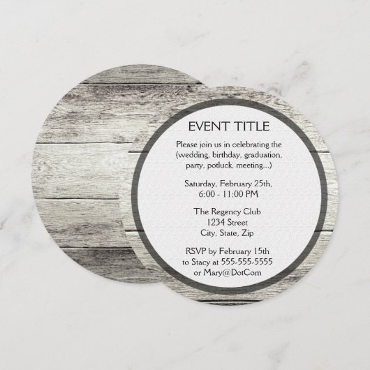 Driftwood achtergrond kaart (Voorkant / Achterkant)