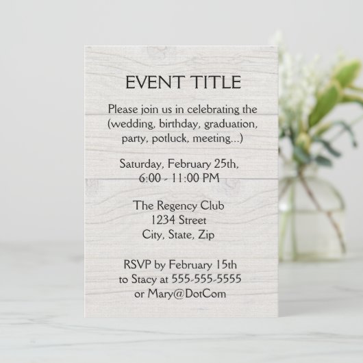 Driftwood achtergrond kaart (Staand voorkant)