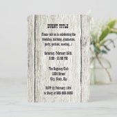 Driftwood Achtergronduitnodiging Kaart (Staand voorkant)