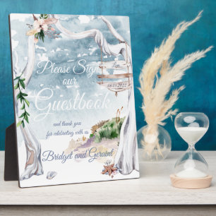 Driftwood Arbor Beach Wedding Guestbook Fotoplaat