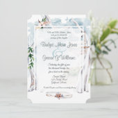 Driftwood Arbor Beach Wedding Invitation Kaart (Staand voorkant)