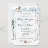 Driftwood Arbor Beach Wedding Invitation Kaart (Voorkant)