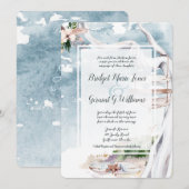 Driftwood Arbor Beach Wedding Invitation Kaart (Voorkant / Achterkant)