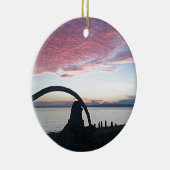 Driftwood Arch Sunset Keramisch Ornament (Rechts)