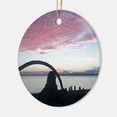 Driftwood Arch Sunset Keramisch Ornament (Links)