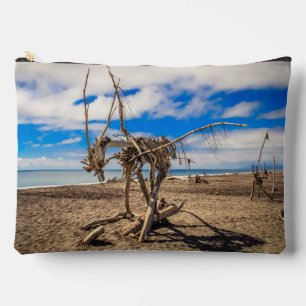 Driftwood artwork on Hokitika Beach, Nieuw-Zeeland Etui