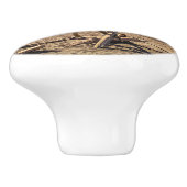 Driftwood artwork on Hokitika Beach, Nieuw-Zeeland Keramische Knop (Zijkant)