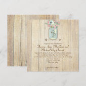 Driftwood Barn Wood Rustic Mason Jar Garden Floral Kaart (Voorkant / Achterkant)