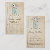 Driftwood Barn Wood Rustic Mason Jar Garden Floral Visitekaartje (Voorkant / Achterkant)